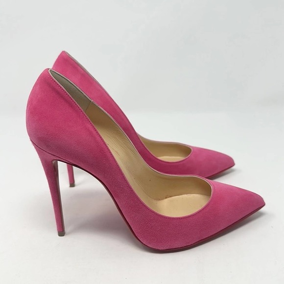 Christian Louboutin Shoes - Christian Louboutin Pigalle Follies 100 Pink Suede Pumps Shoes